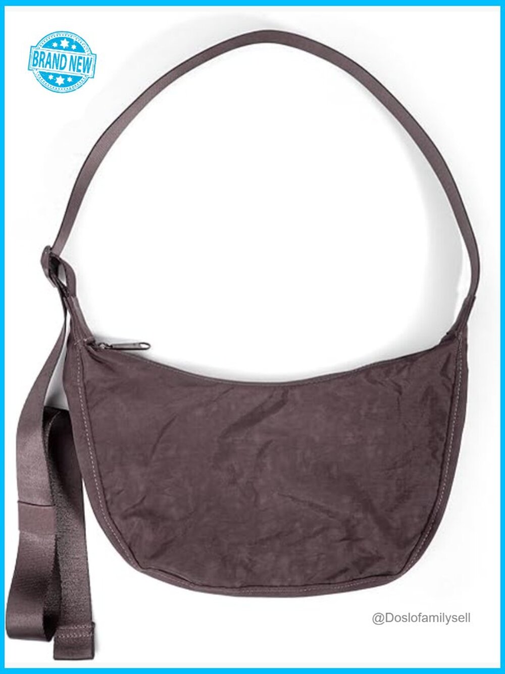 Nylon Crossbody Bag Slouchy Minimal Chic Adjustable Strap Casual Shoulder